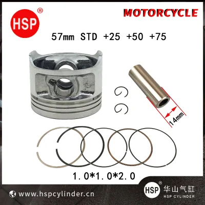 Conjunto de kit de anel de pino de pistão de 57 mm para motocicleta 57 mm para peças de reposição do motor Haojue Suzuki EN125 HJ125 EN HJ 125 125cc